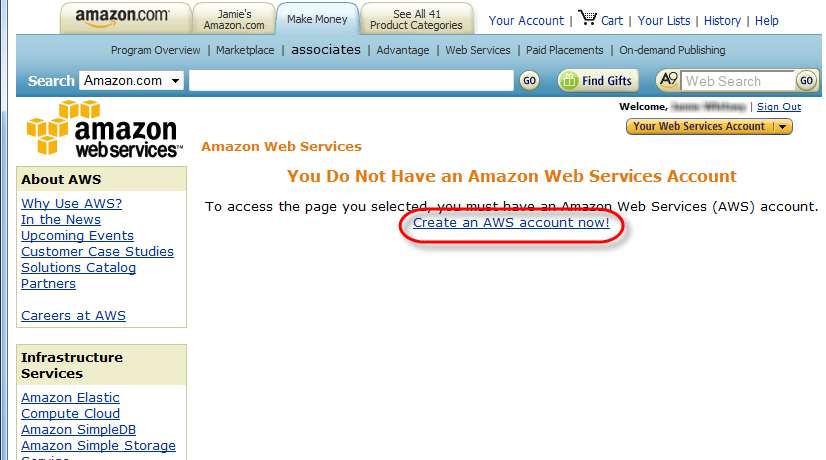 create AWS account