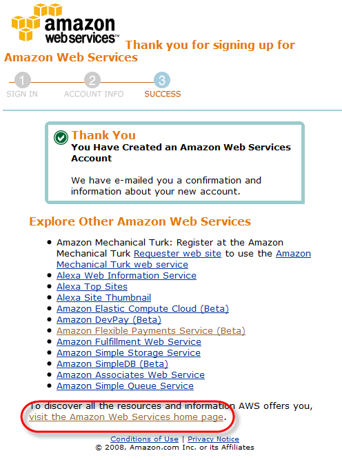 AWS account created