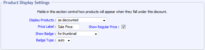 product display settings