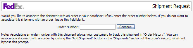 fedex shipment - order number