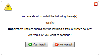 theme install confirm