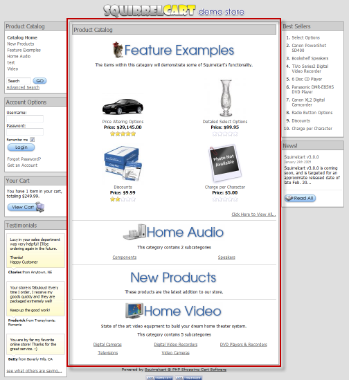 storefront home page