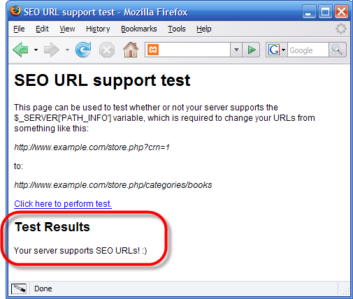 seo url test