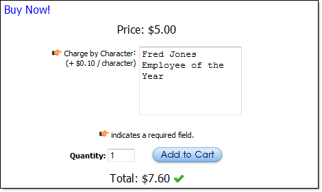 per character charge