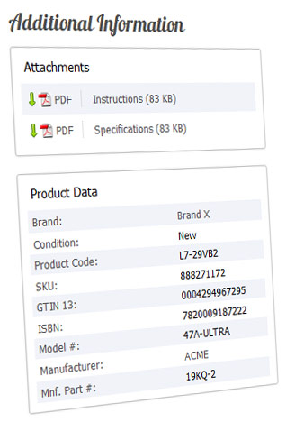Additional Product Data