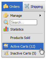 View active and inactive carts